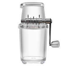 Stainless Steel Blades Ice Shaver Machine, Transparent Body Manual Ice Crusher with Hand Crank Operation, BPA-Free Portable Ice Breaker for Fast