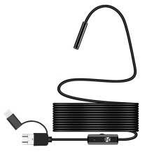 Inspektionsværktøj til skadedyrsbekæmpelse i køretøjer, endoskop med dobbelt linse og LED-lys, fleksibelt design til luftkanaler og vandrør i