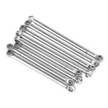 Metallisches Vollkarosserie-Spurstangen-Set für MN86-Serie RC-Cars – langlebiger Silber-Upgrade, 8 Stück