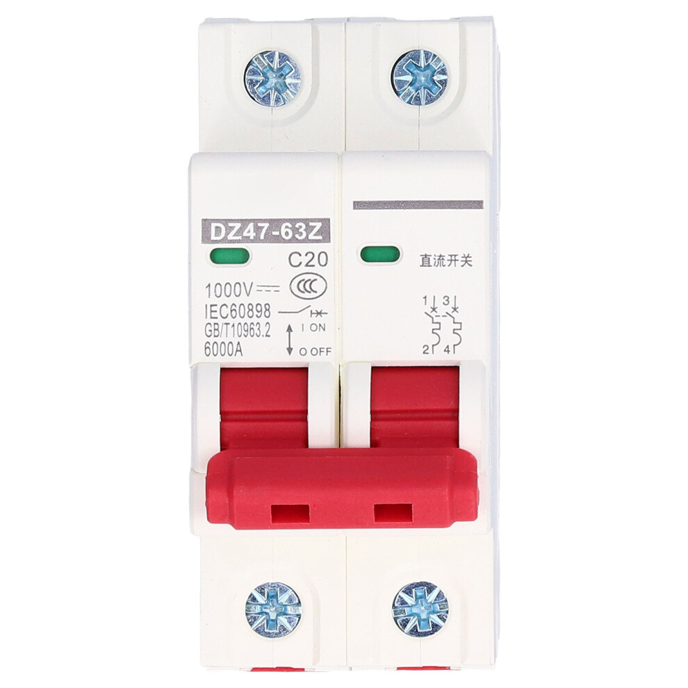 20A Dc Circuit Breaker 2P 1000V For Solar Pv Systems Dz47â63Z C20 9321376638903