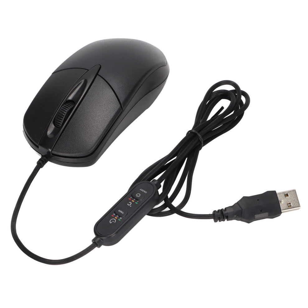 1600Dpi Wired Heating Mouse Ergonomic Design 3-Level Temp Adjust Black 8181376641072