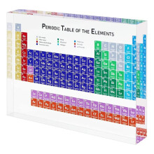Periodic Table Acrylic Display With Real Elements, Educational Teaching Gift for Students and Teachers, Large Size Homeschool Supplies