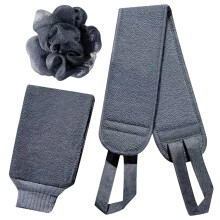 Scrubber For Body Washer 3In1 Bath Towel Scrubber Shower Double Sided Bath Gloves Back Scrubber Model The V