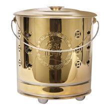Metal Burn Barrels Stainless Steel Incinerator With Lid And Handle Fire Hook Portable 26x26x29cm Gold