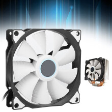 Silent CPU Cooler with 6 Heat Pipes Hydraulic Bearing Fan for Desktop 775 1155 1366 White