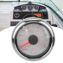 52mm Oil Pressure Gauge 10-184Ω Colorful Backlight Adjustable for Cars Boats