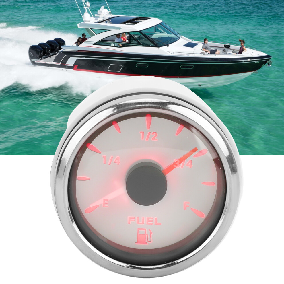 52Mm Fuel Level Meter 0Â190Î© With Rgb Backlight For Car Boat Rv Yacht White 3541376648757