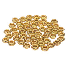 Espaçadores de contas para joias, contas redondas de liga de zinco resistentes e duráveis com textura e furo de 3 mm para colares, pulseiras e
