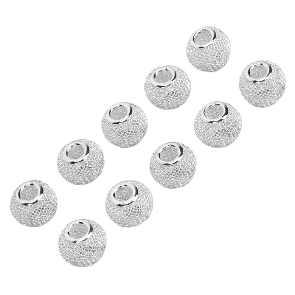 Unisex Silver 10Pcs Metal Hollow Beard Beads For Hair Dreadlocks