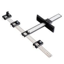 Adjustable Drill Template, Cabinet Hardware Jig with Aluminum Alloy Construction, Drill Guide for Fast and Accurate Handle Installation, Portable and