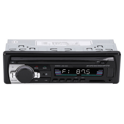 Smart Car Audio Receiver with AI Voice Control, Audio Recording Function for FM and Bluetooth Sources, USB SD Card Support and Clear LCD Display, 1