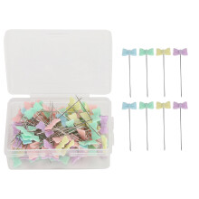 Flat Head Straight Pins for Sewing and Quilting, Colorful Butterfly Heads Reusable Sewing Pins Rust-Resistant Stainless Steel Craft Positioning Stick