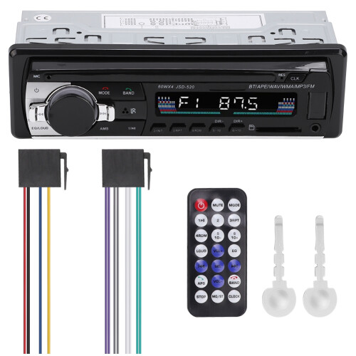 Smart Car Audio Receiver with AI Voice Control, Audio Recording Function for FM and Bluetooth Sources, USB SD Card Support and Clear LCD Display,