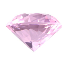 Peso de papel de cristal com caixa de presente, cristal rosa claro em formato de diamante para decoração de casa e escritório, gema de vidro