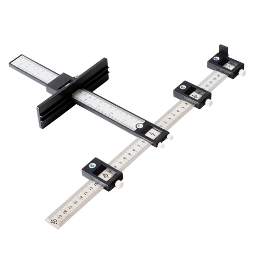 Detachable Cabinet Hardware Jig, Adjustable Drill Template with Drill Guide Functionality, Aluminum Alloy Tool Featuring High Corrosion Resistance 1