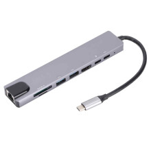 Versatile USB C Hub, 8 in 1 Multiport Adapter for Seamless Integration and Rapid Data Processing, Designed for Today's Digital Nomad