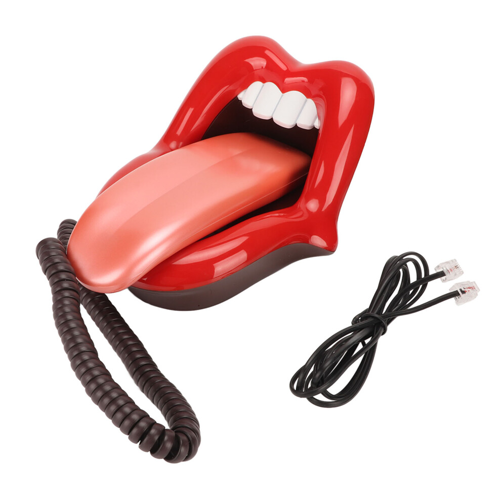 Charming Lip-Shaped Home Decor Telephone, Clear Sound Real Landline Dialer For Bright Interiors Red 9448196697276