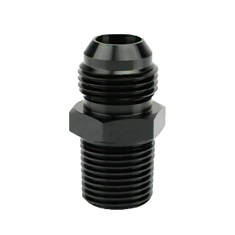 10An To 1/2 Npt An Hose Fitting Adapter, Anodized Aluminum Fuel Line Connector Universal Black 9187378500286