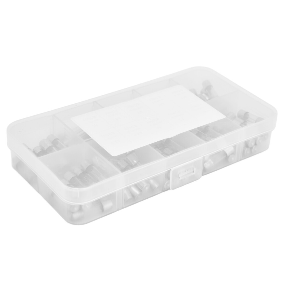 100Pcs Fast Blow Glass Fuse Kit 0.2A-20A With Storage Box 250V 7901376653216