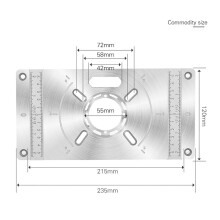 Versatile Aluminum Alloy Router Plate with 4 Size Center-Hole Bushings