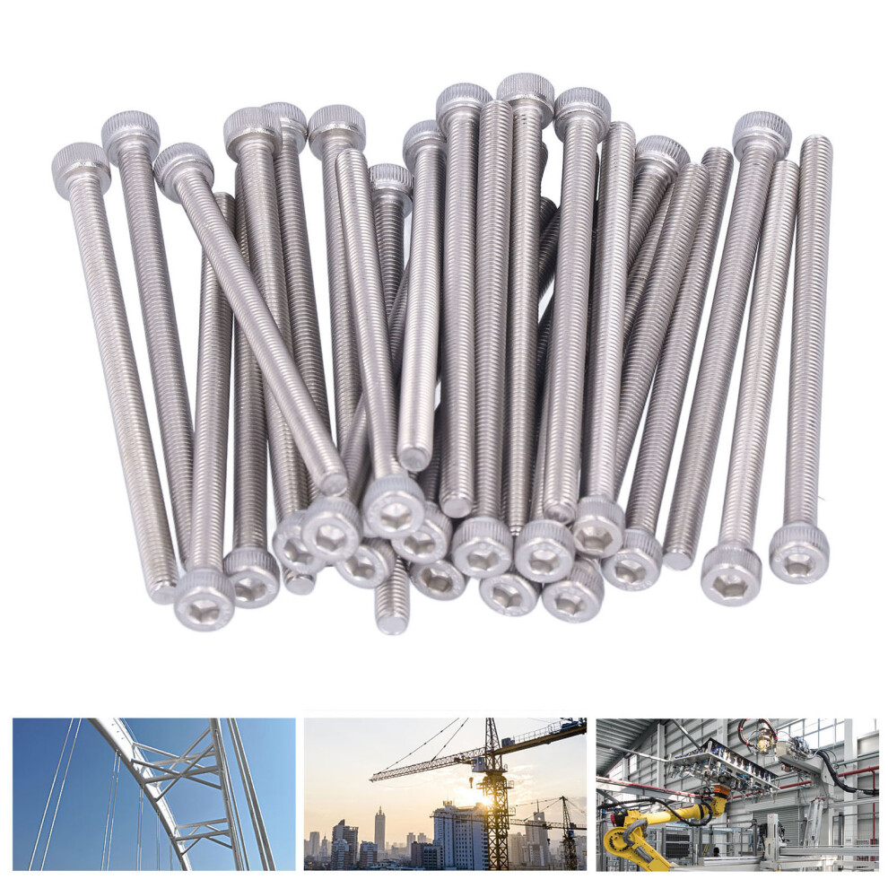 30Pcs M5 A2 Stainless Steel Hex Socket Half Tooth Screws Kit 9411376656998