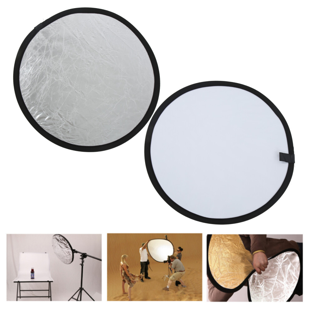 Portable 60Cm 23.6In Photo Studio Reflector & Dual-Side Silver/White 8421376657391