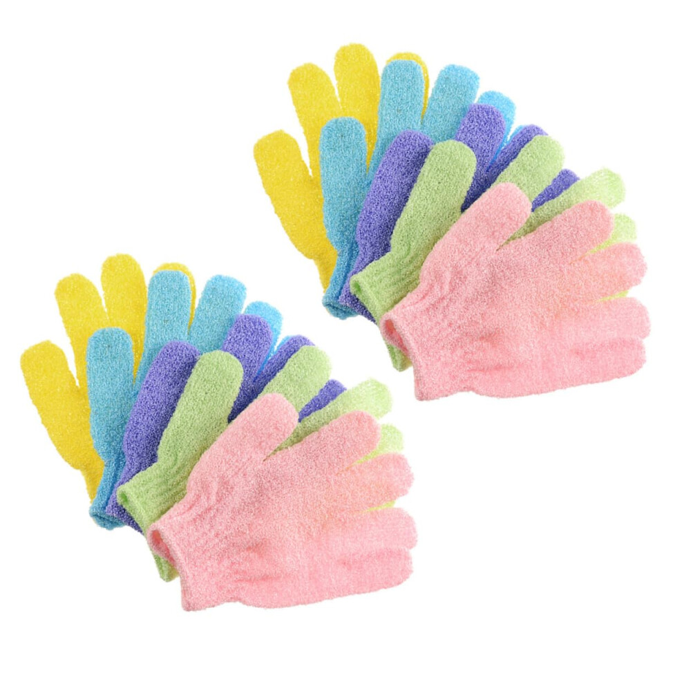Bath Gloves Scrubber 10 Pairs Polyester Shower Glove Exfoliating Body Scrub Mitt