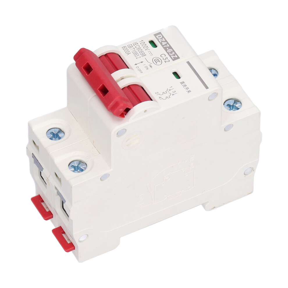 2P Solar Circuit Breaker 1000V 32A Mini Isolator Din Rail Mount C32 4951376658882