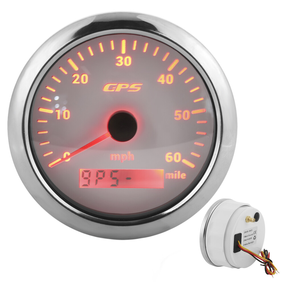 85Mm Gps Speedometer Gauge 0-60Mph/H Lcd Backlight For Rvs Boats 3661376659444