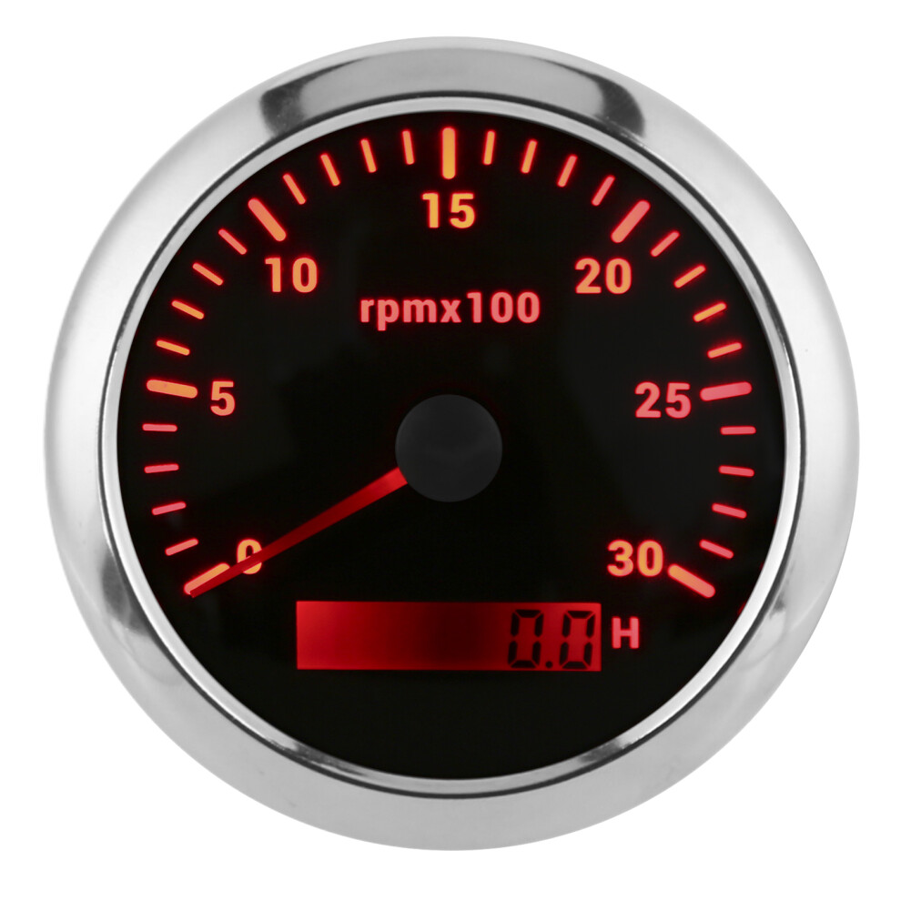 85Mm Rpm Tachometer 0-3000Rpm Adjustable 7-Color Backlight For Car Boat 8731376659692
