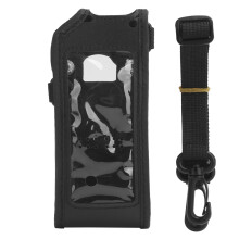 Custodia in pelle per walkie talkie, cover protettiva per radio ricetrasmittente, custodia morbida con cordino per uso esterno e viaggi, radio
