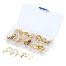 Kit d'assortiment de cosses à anneau en cuivre, connecteurs à sertir à barillet ouvert en laiton de haute qualité, non isolés, résistants à