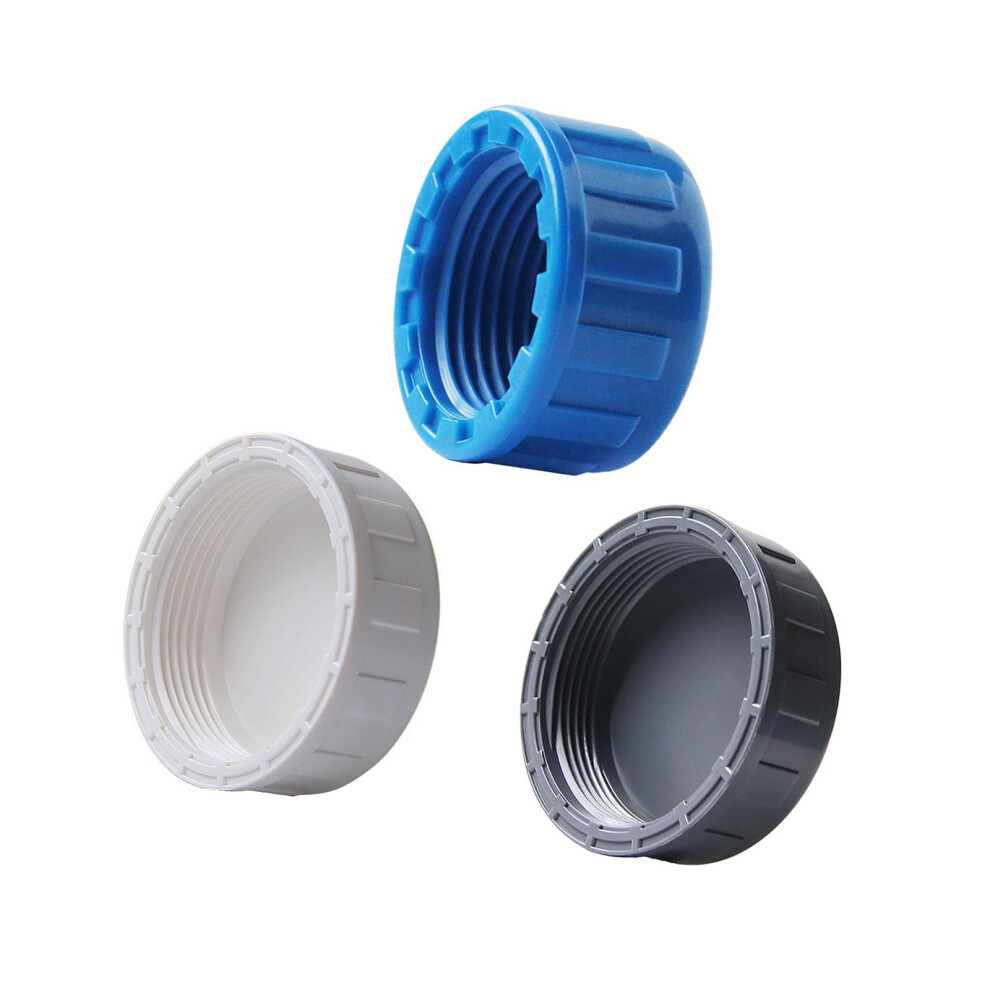 63Mm Gray Pvc Threaded Cap For Pipe End Sealing, Durable And Easy To Install 9347817713626