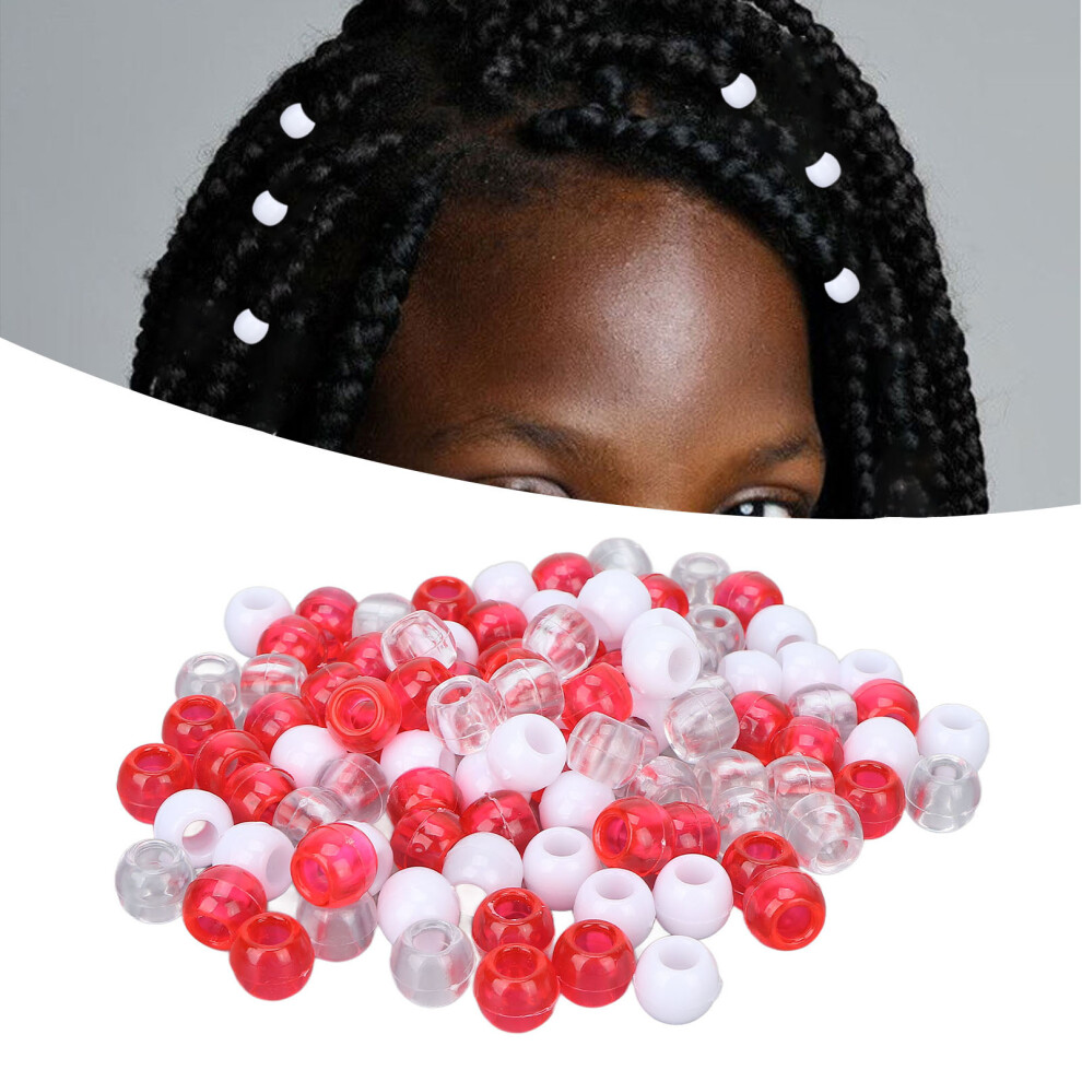 White 100Pcs Plastic Hair Dreadlocks Beads Assorted Colors Hair Braiding Accessories