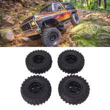 4 pièces de pneus en caoutchouc noir de 2,2 pouces avec jantes en plastique pour RC, compatible avec un hexachrome de 12 mm