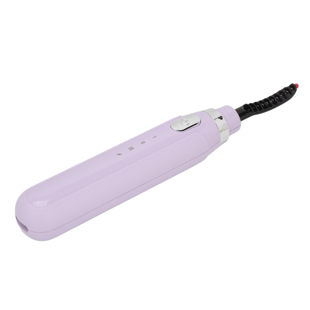 Purple Heated Eyelash Curler Rechargeable 3 Gears Temp Electric Lash Styler