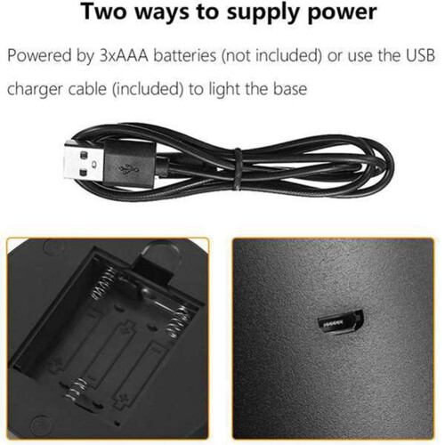 10 Pack 3D Night LED Light Lamp Base + Remote Control + USB Cable, 16 Colors Light Show Display Stand for Acrylic 2