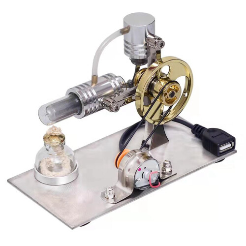 L-Shape Stirling Engine Model with USB Connector and Night Light,Stirling Engine Model Educational Toy 2