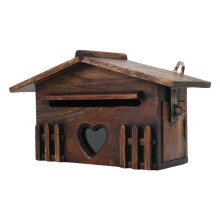 Retro Wooden Post Box Exquisite Mailbox Outdoor Rainproof Suggestion Box Letter Box for Home Office Supplies