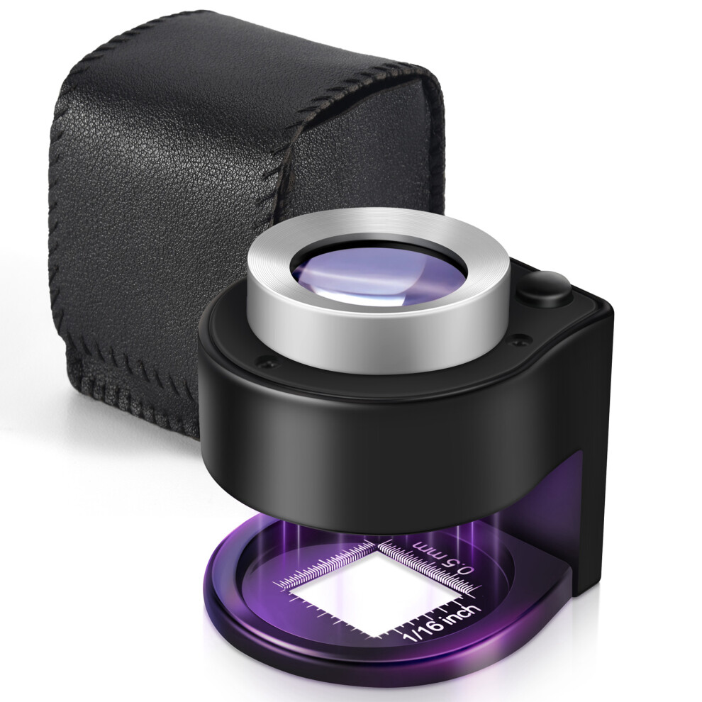 30X Scale Desktop Magnifier with 3 LED  Handheld Illuminated Magnifying Glass Dual Optical Glass Jeweler Loupe
