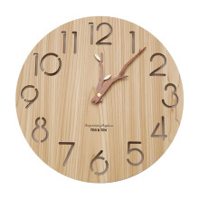 Nordic Wooden 3D Wall Clock Art Hollow Wall Clock for Children's Room/ Home Decor 12 Inch