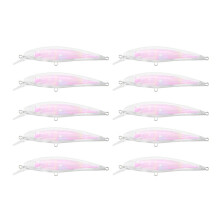 10Pcs Transparent Baits Blank Hard Baits 3D Unpainted Fishing Lure Bodies Minnow Wobblers