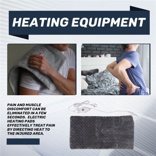 Almofada de Aquecimento EléTrico Extra  para AlíVio de CóLicas e Dores Nas Costas 12 X 24 Polegadas - Calor Suave para Terapia úMida e Seca Plug 2