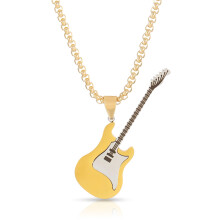 Collar con temática de música rock para guitarristas, colgante sin plomo ni níquel, cadena ajustable con estilo punk rock, idea de regalo para