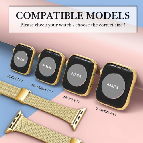 Αξεσουάρ Apple Watch Premium με θήκη Diamond, λουράκι με θηλιά και μαγνητικό ρυθμιζόμενο 1