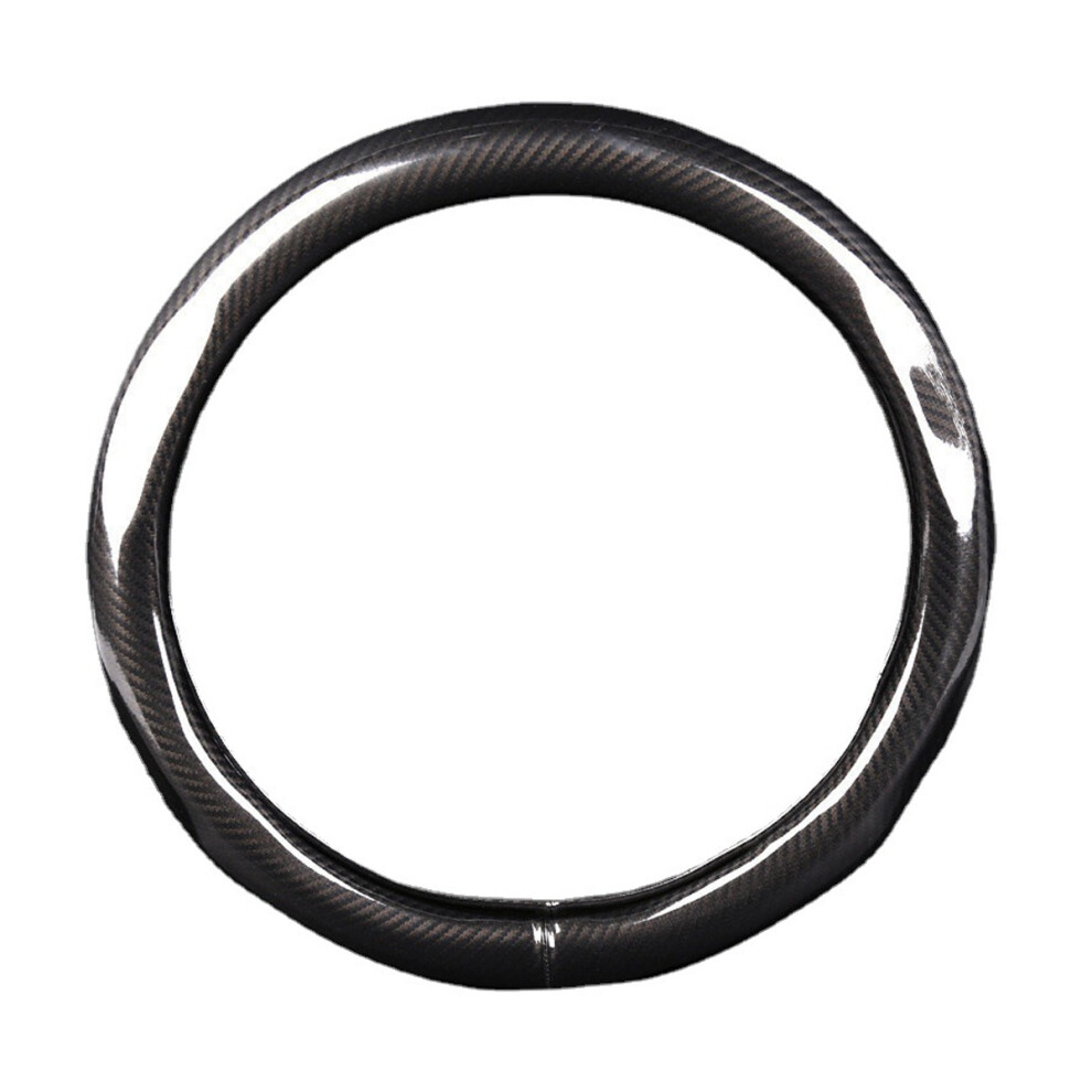 Carbon Fiber Steering Wheel Cover Universal Fit Non Slip Sporty Aesthetic Ergonomic Design Heat Resistant Uv Weather Resistant Breathable Microfiber 9448196698716
