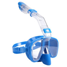 Snorkel Mask Foldable Diving Mask Set with Dry Top System and Camera Mount, Anti-Fog Professional Snorkeling Gear-