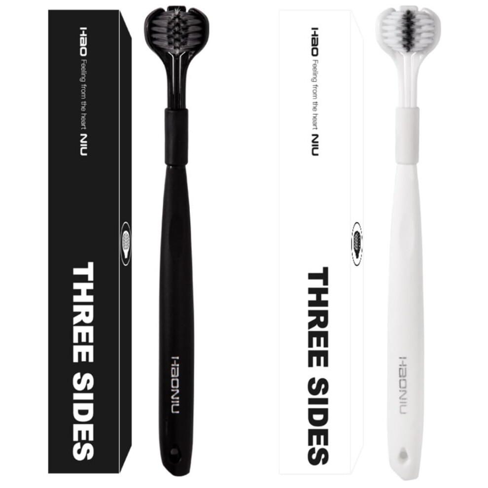 Autism Soft Bristle Toothbrush for Adults, 360 Triple Brush Heads, Sensitive Teeth Care, 4 Pack