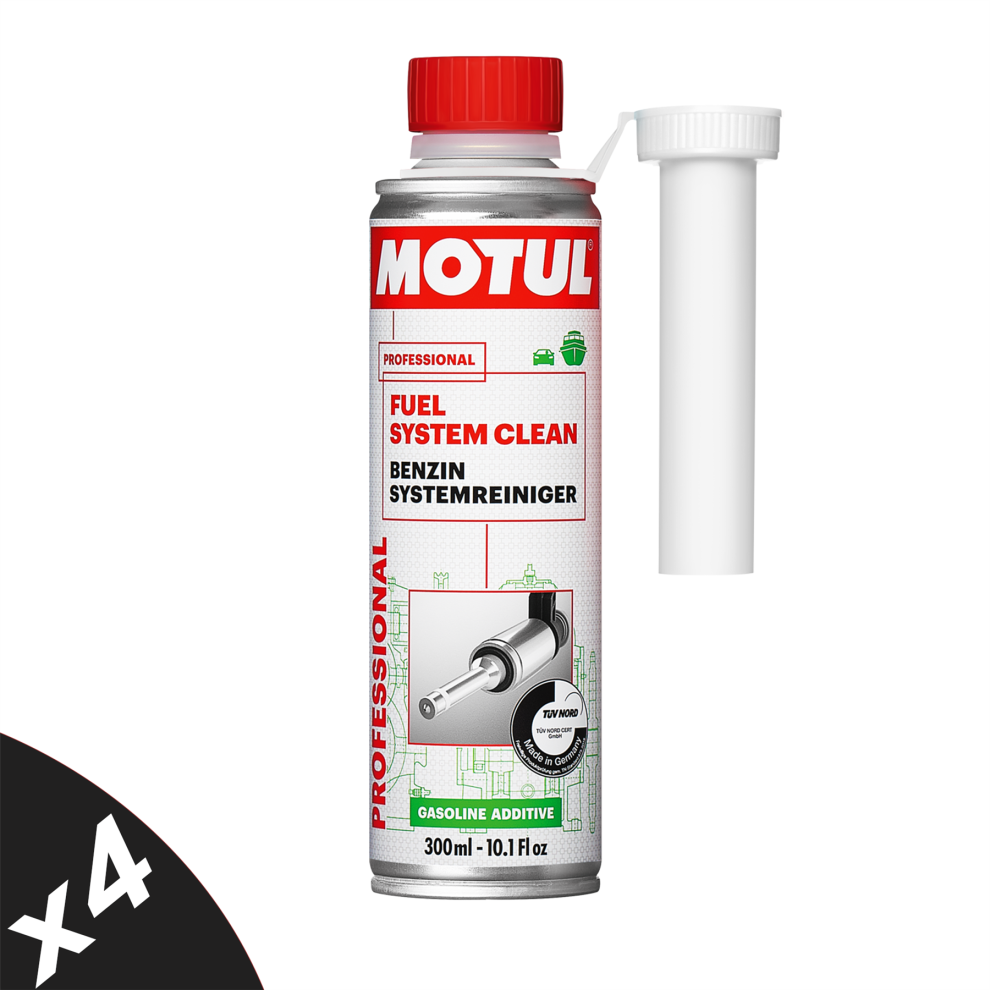 Motul Fuel System Cleaner Petrol Engine Additive Injector Clean 4X300ml 5056820574554