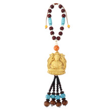 Amulett Feng Shui Hängande Ornament Lyckohalsband Trä Buddha Figur Bil Backspegel Hänge Avslappnande Känslor Naturmaterial Lugna Sinne Dec